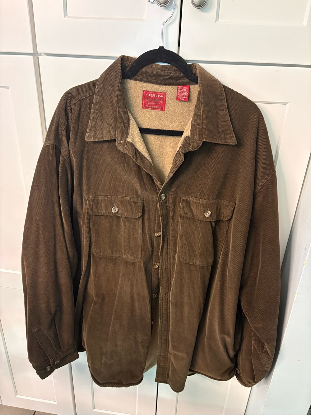 Arrow Brown Corduroy Sherpa-Lined Shirt Jacket